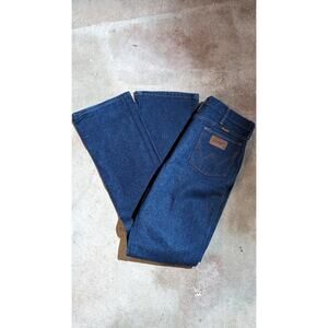 Wrangler Vintage Jeans Dark Wash Denim Bootcut Cowboy Cut Western Style 34 x 36
